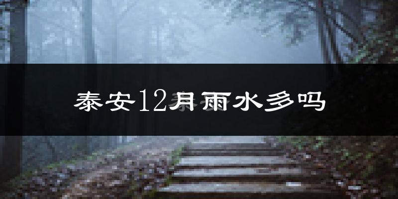 泰安12月雨水多吗?