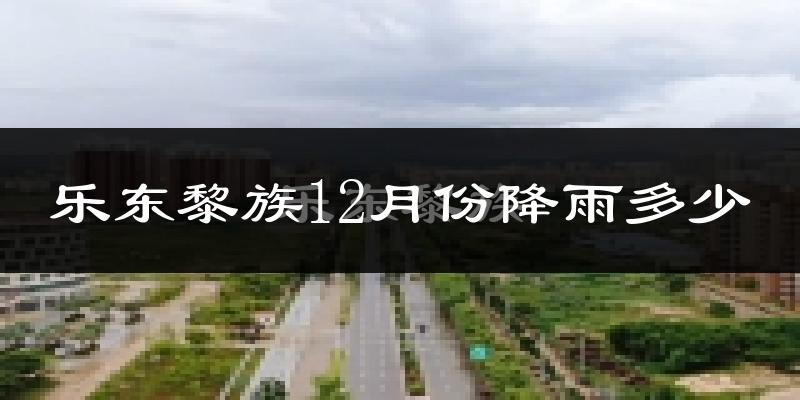 乐东黎族12月份降雨多少?